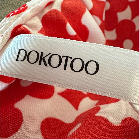 DOKOTOO Red and White Floral Maxi dress - Picture 6 of 7